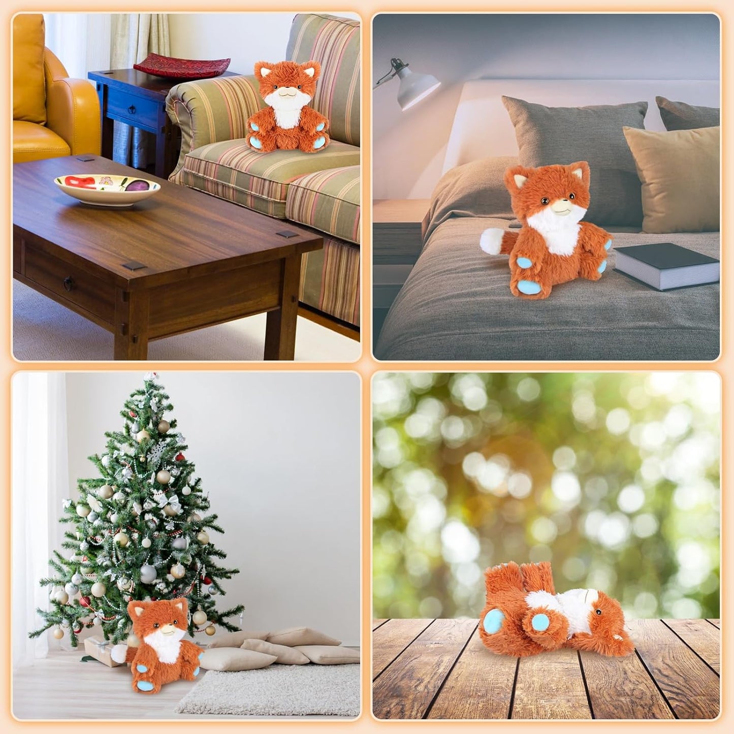 SuzziPals Microwavable Stuffed Animals Fox Plushies, Stuffed Fox Heating Pads for Cramps Pain, Anxiety & Stress Relief, Warming Cuddly Companion Fox Stuffed Animal, Fox Toys Gifts for Kids Adults