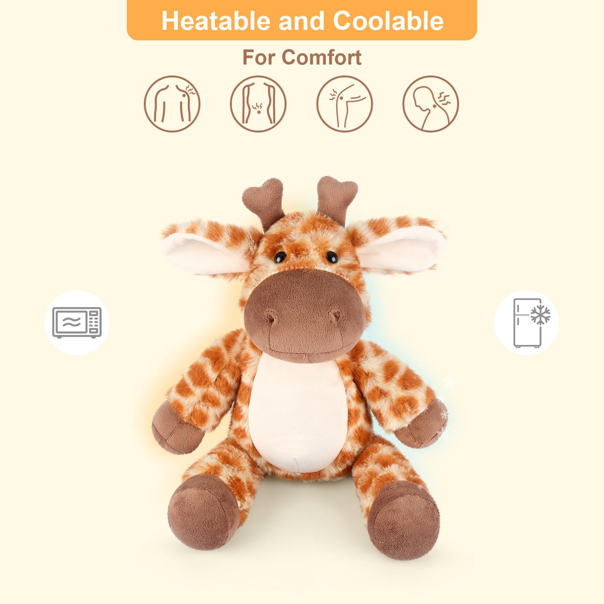 SuzziPals Giraffe Stuffed Animal, Microwavable Heating Pad Plush Gift