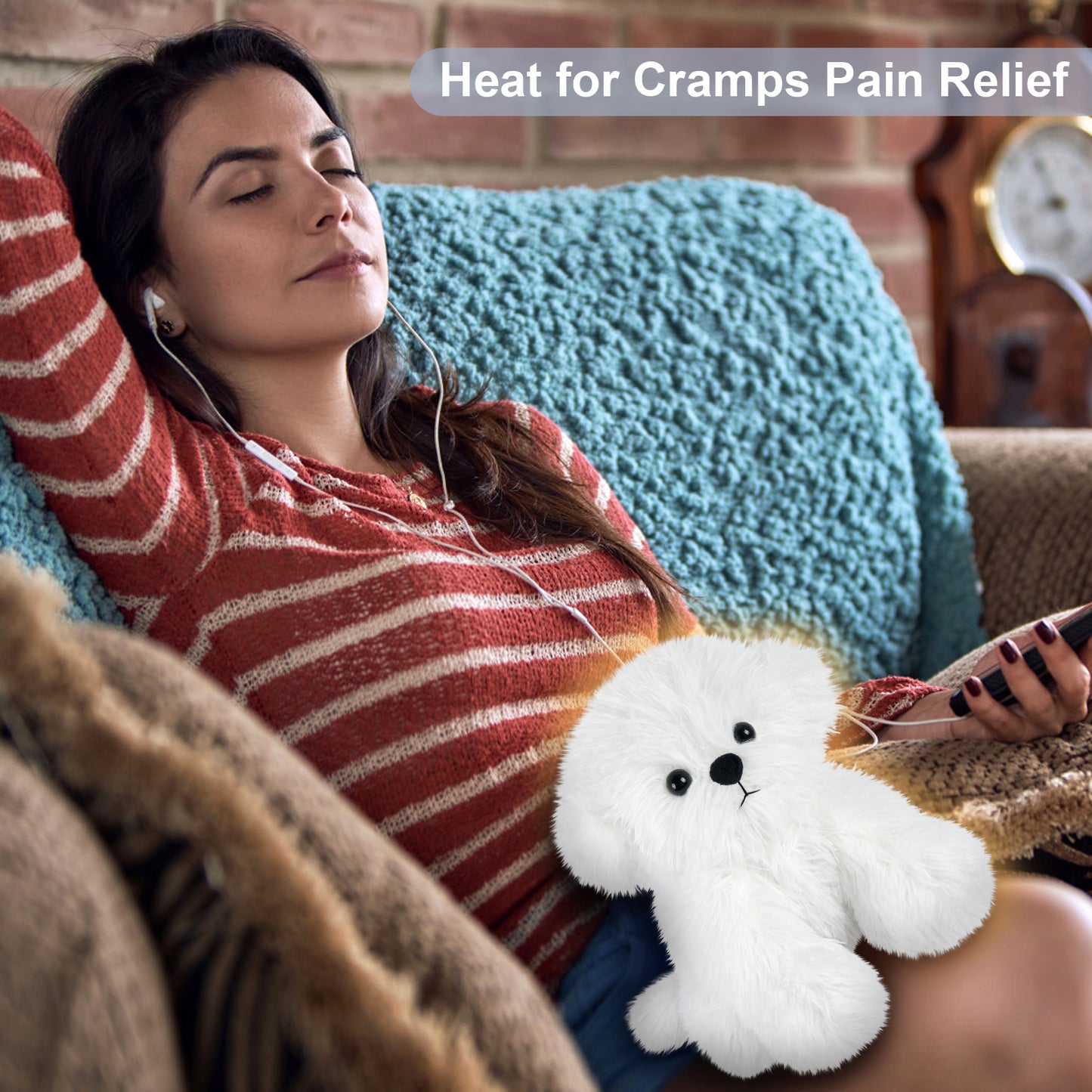 Heatable & Coolable Dog Stuffed Animals, Microwave Heating Pad Stuffed Animal for Cramps & Pain