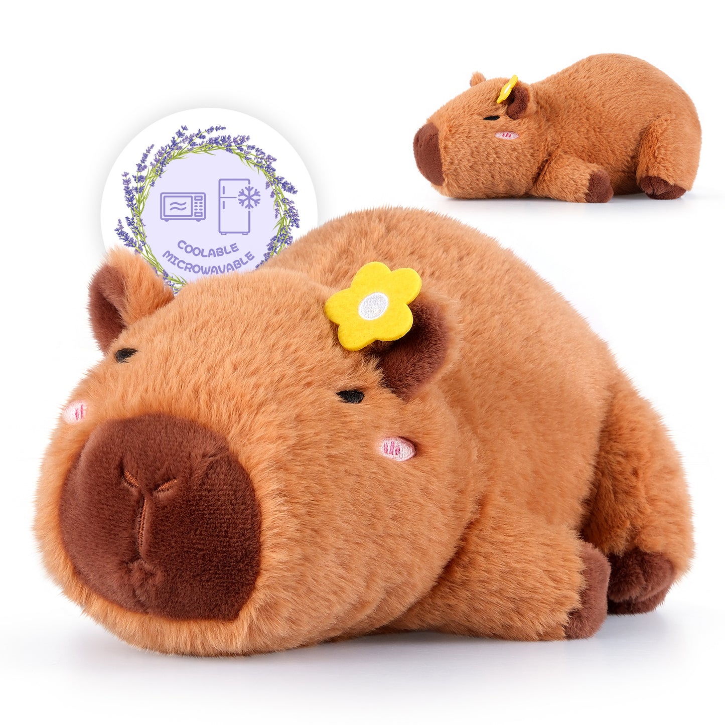 Heatable & Coolable Plushie, Microwave Heating Pad for Period Cramps, Cute Capybara Gifts for Girls & Boys