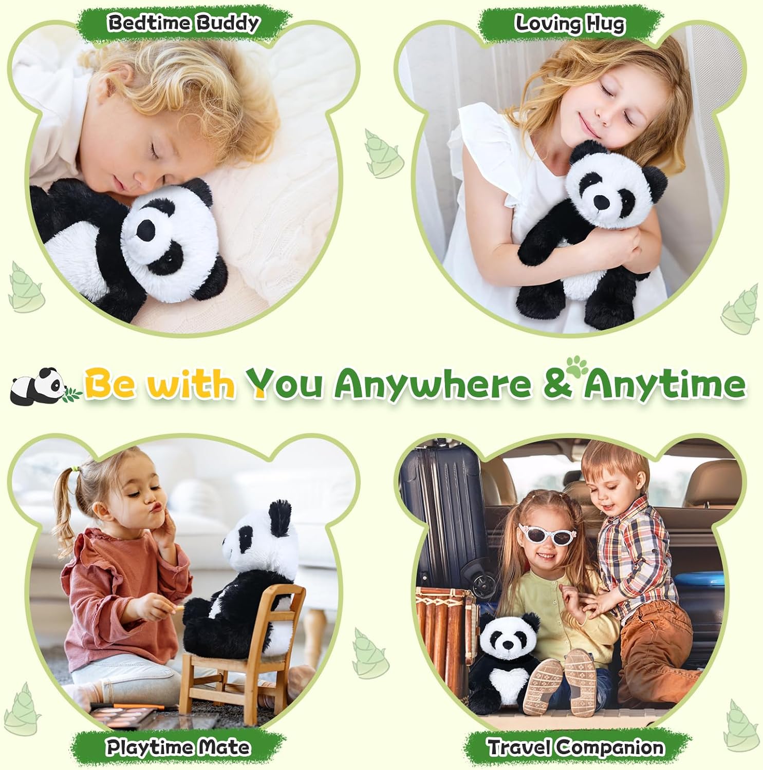 SuzziPals Warmable Panda Stuffed Animals, Microwave Heating Pads for Cramps, Anxiety & Stress Relief, Cuddly Panda Plushies with Lavender Scent, Heatable & Coolable Stuffed Panda Bear, Panda Gifts