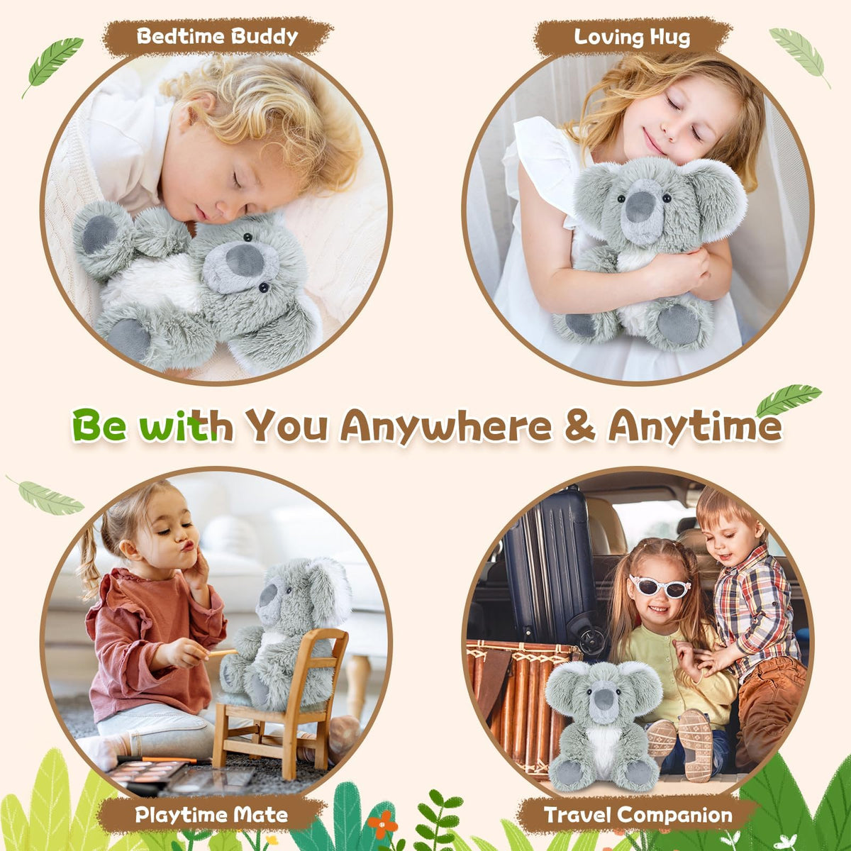 SuzziPals Warming Koala Stuffed Animal, Microwavable Stuffed Animals Heating Pad for Period Cramps, Pain & Stress Relief