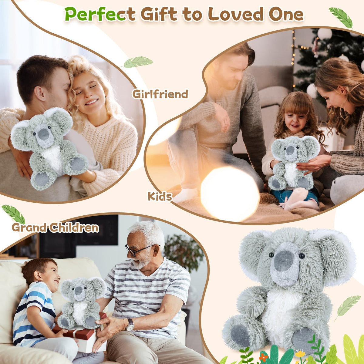 SuzziPals Warming Koala Stuffed Animal, Microwavable Stuffed Animals Heating Pad for Period Cramps, Pain & Stress Relief