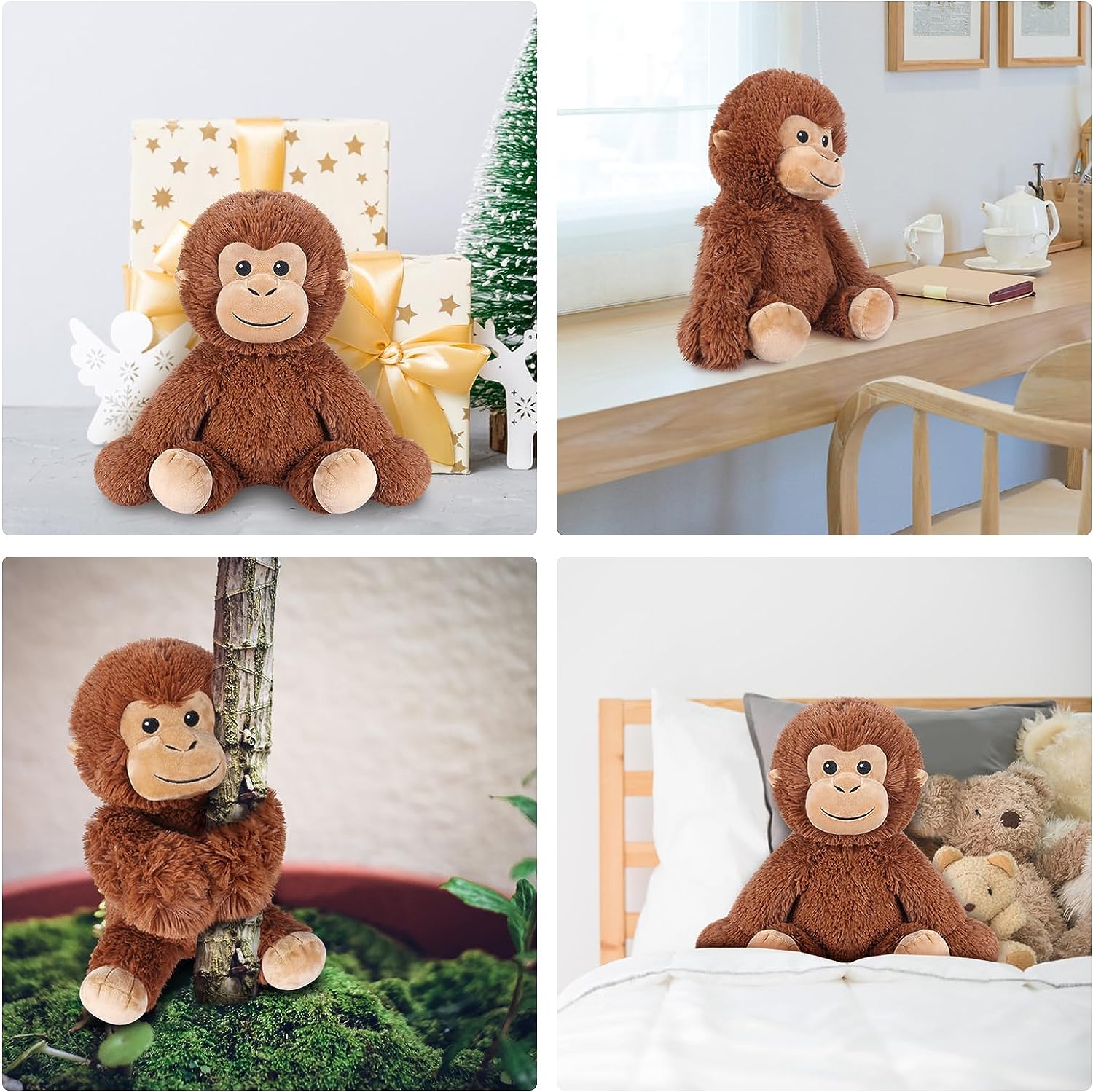 Suzzipals Monkey Stuffed Animals, Microwavable Stuffed Animals Lavender Scented, Monkey Plush Heating Pads for Cramps & Pain relief, Anxiety, Stress Relief, Stuffed Monkey Toy, Monkey Gifts Boys Girls