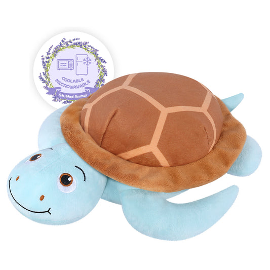 SuzziPals Coolable Heatable Turtle Stuffed Animal, Microwavable Stuffed Animals Heating Pad for Period Cramps