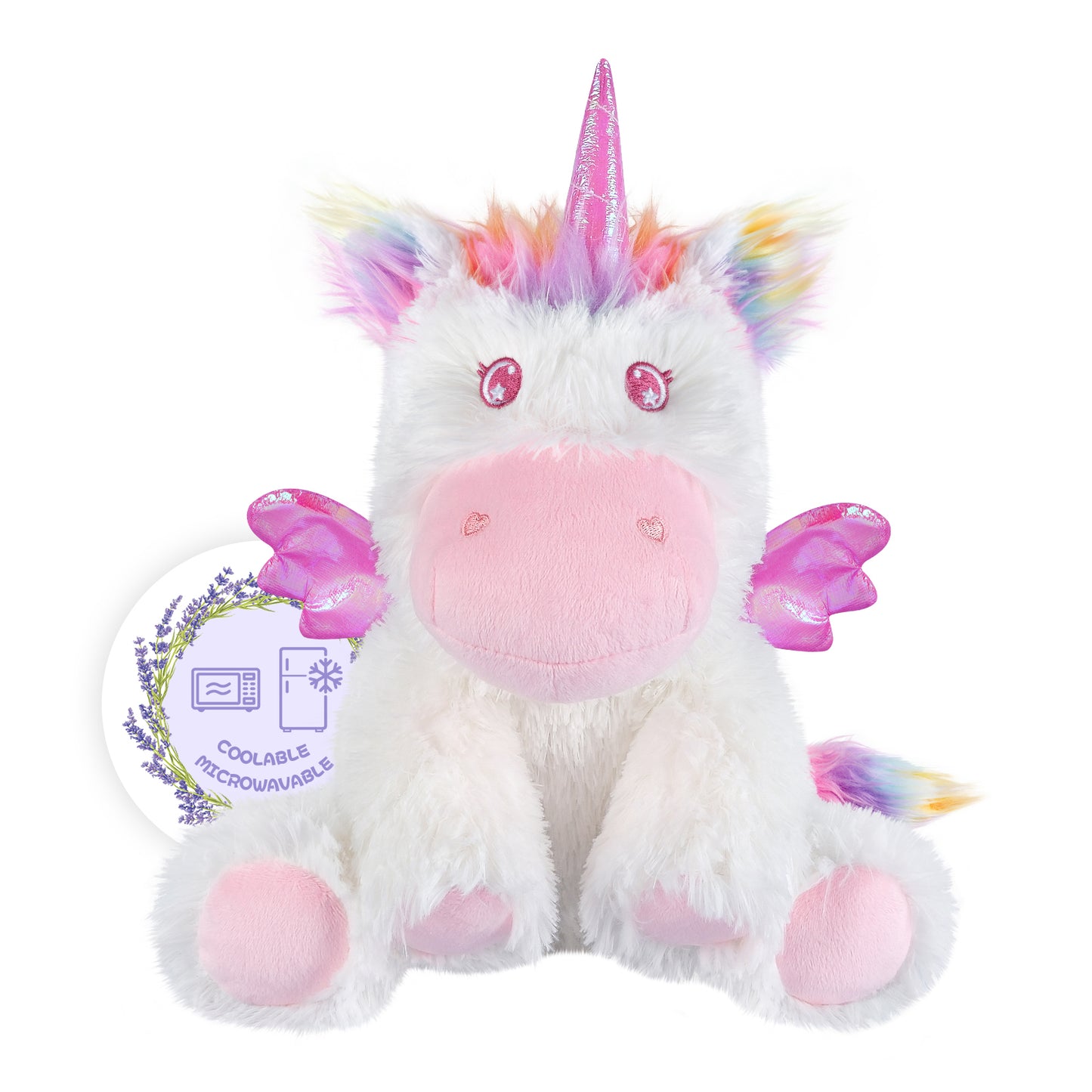 Rainbow Unicorn Plush, Warmable & Coolable Stuffed Animal, Lavender Scented Heating Pad for Relaxation, Cute Unicorn Gifts for Kids & Adults