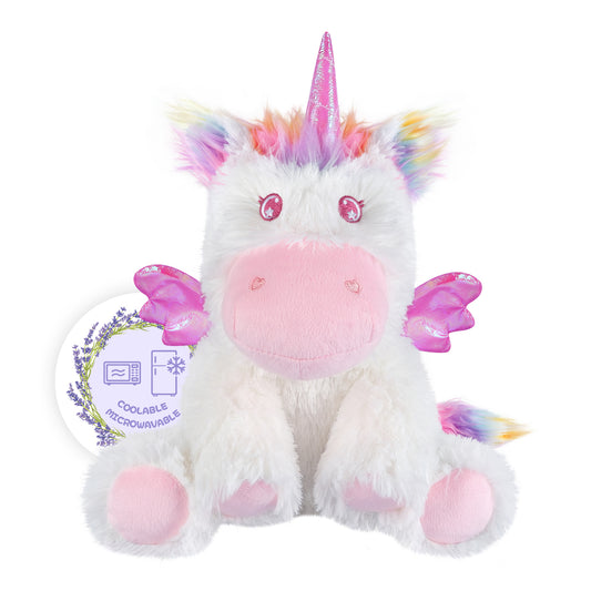 Rainbow Unicorn Plush, Warmable & Coolable Stuffed Animal, Lavender Scented Heating Pad for Relaxation, Cute Unicorn Gifts for Kids & Adults