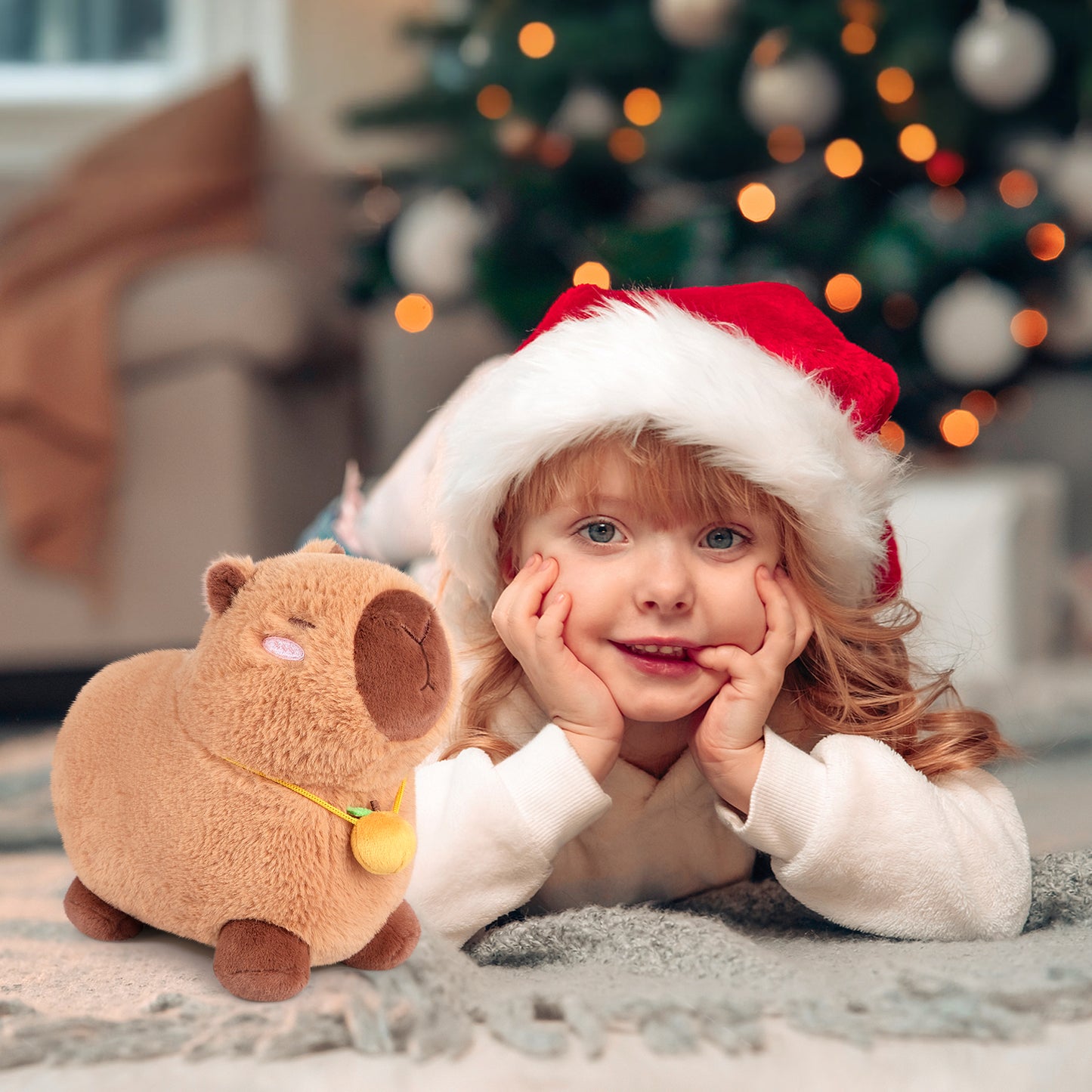 Heatable & Coolable Orange Capybara Stuffed Animal, Microwave Heating Pad Plushies for Soothing & Relaxation, Stuffed Capibara Plush Toys for Stress Relief, Capybara Gifts for Girls & Boy