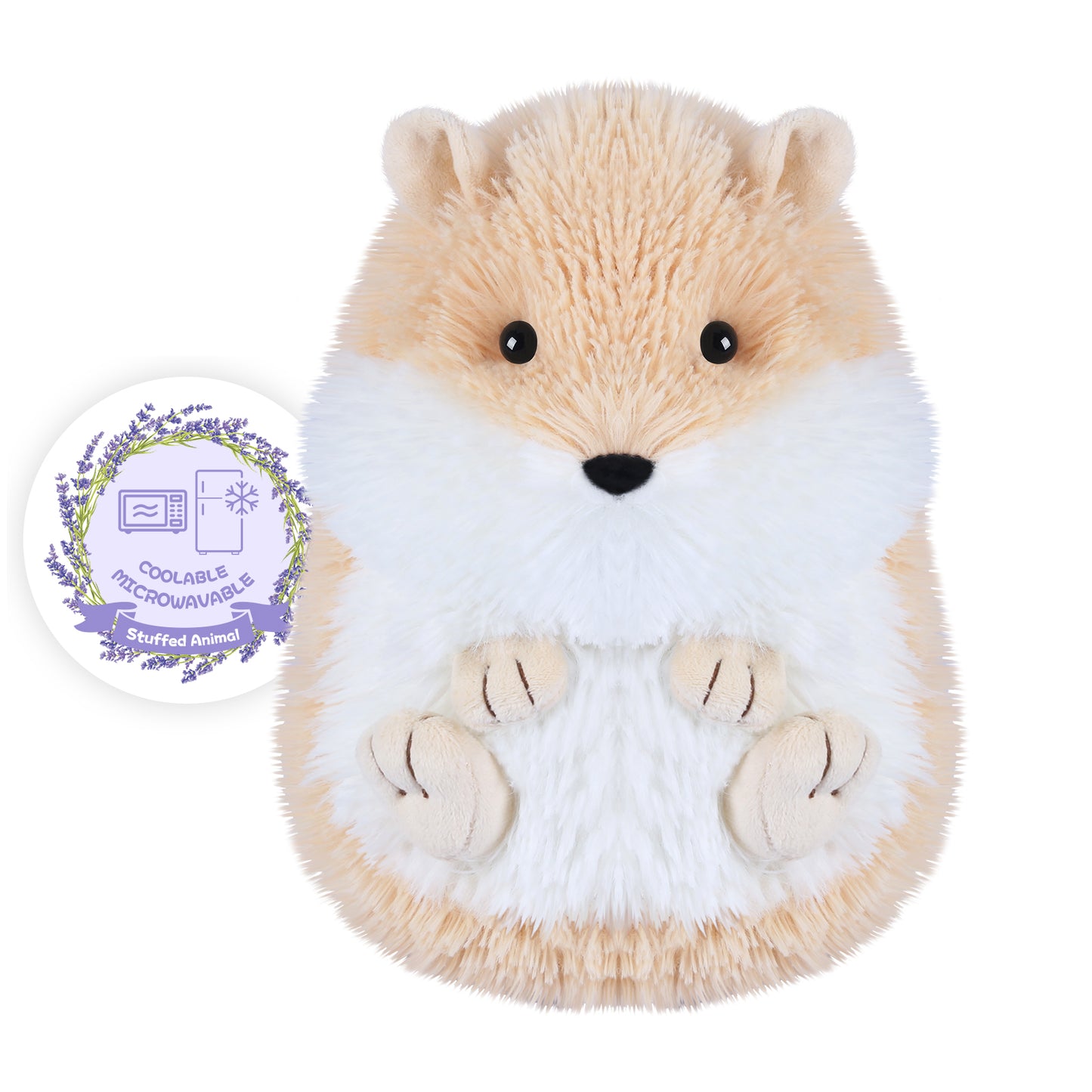 SuzziPals Coolable & Microwavable Stuffed Animals Hamster Plush, Heating Pad for Period Cramps, Pain & Stress Relief