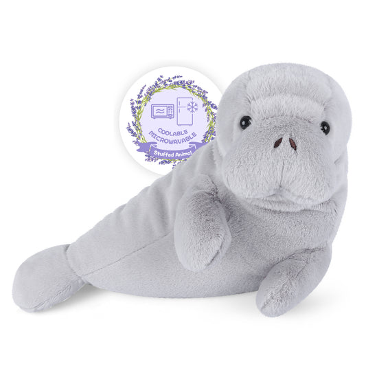 SuzziPals Coolable & Warmable Manatee Stuffed Animals, Microwavable Stuffed Animal Heating Pad for Period Cramps & Pain Relief