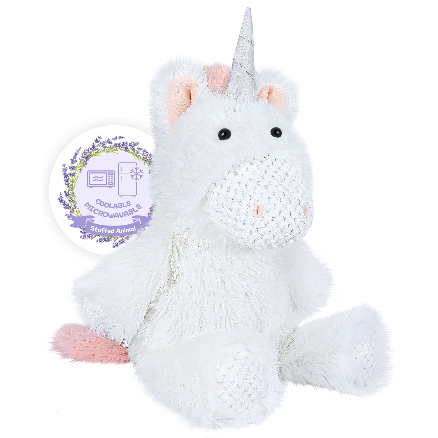 SuzziPals Coolable & Warmable Unicorn Stuffed Animals, Microwavable Stuffed Animals Heating Pad for Cramps, Pain & Anxiety Stress Relief