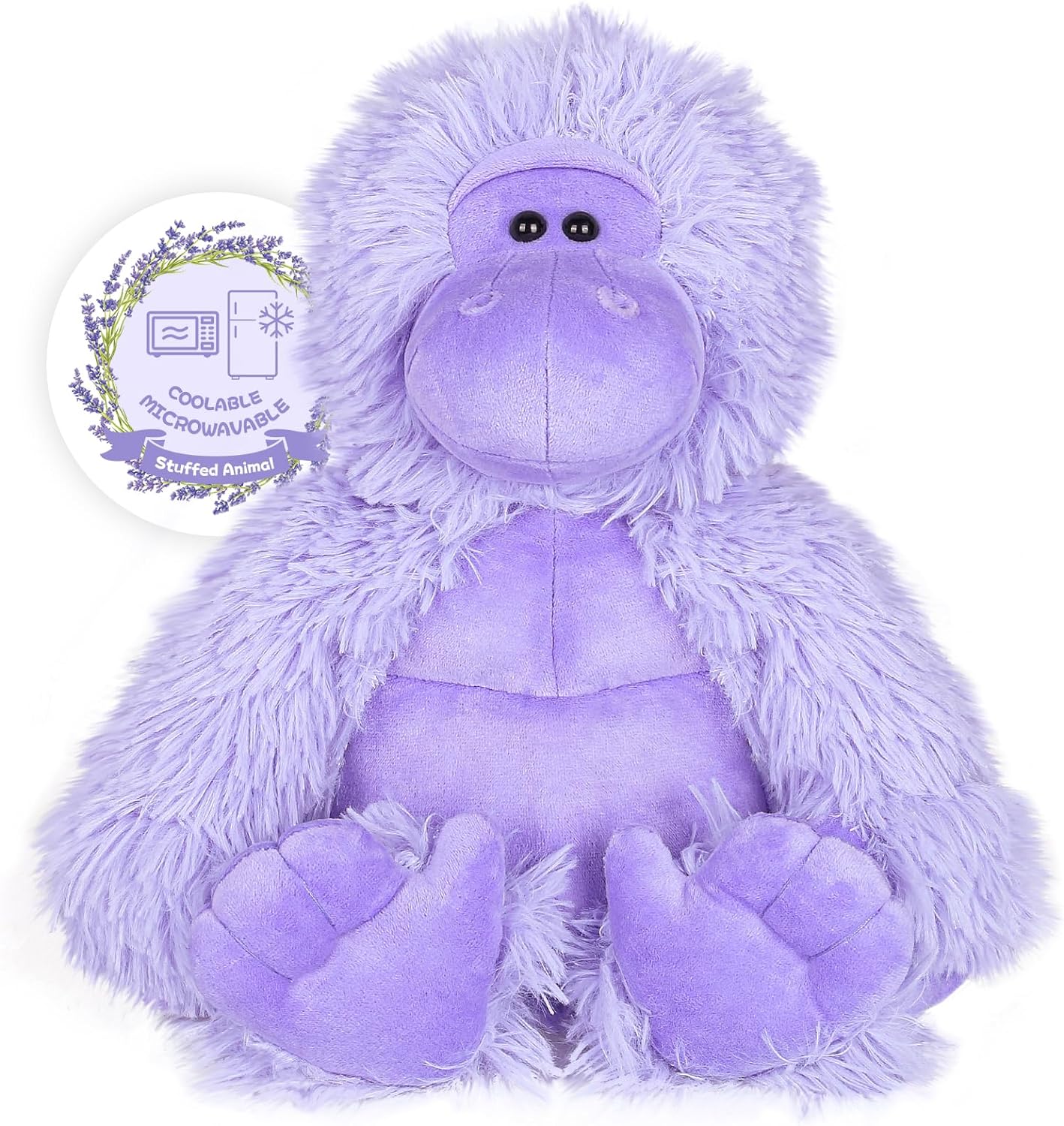 SuzziPals Gorilla Microwave Heating Pad Stuffed Animal for Cramps, Pain & Stress Relief, Lavender Scent Gorilla Stuffed Animal for Adults & Kids, Coolable & Heatable Stuffed Animals Gorilla Plush