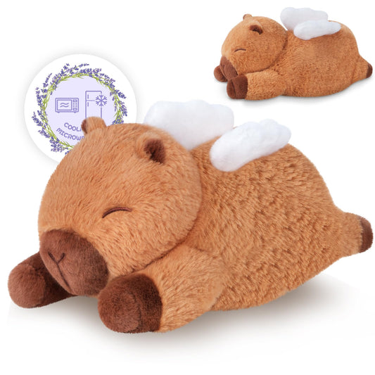 SuzziPals Heatable & Coolable Angle Capybara Plush, Microwave Heating Pad Stuffed Animals for Soothing & Relaxation