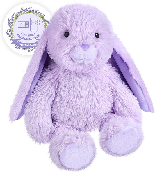 Heatable & Coolable Bunny Stuffed Animal Heating Pad for Period Cramps & Pain, Lavender Bunny Plush for Anxiety