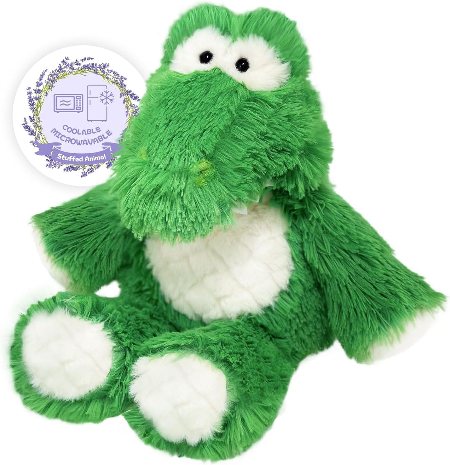 SuzziPals Warmable Alligator Stuffed Animal, Microwavable Stuffed Animal Heating Pads for Cramps and Pain Relief, Plush Crocodile Toy with Lavender Scent, Alligator Plushies for Anxiety Stress Relief