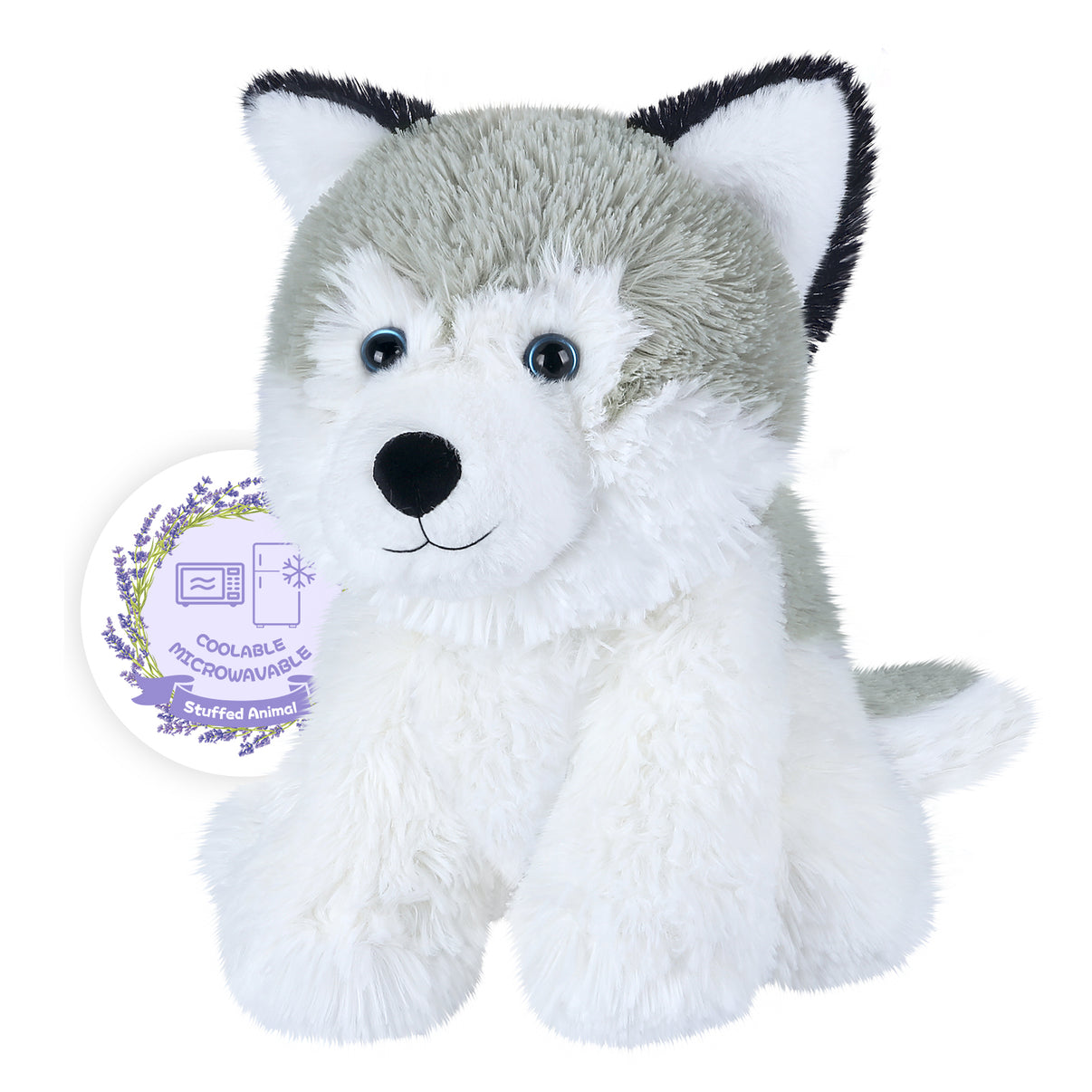 SuzziPals Warmable Husky Stuffed Animal, Microwavable Heating Pads for