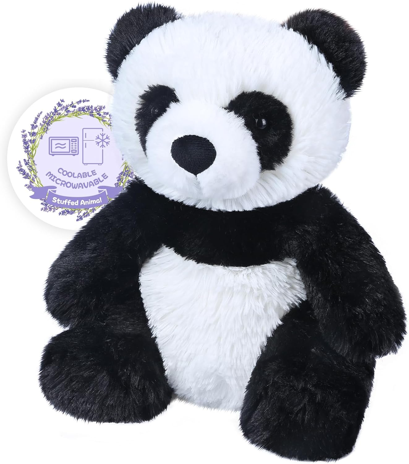 SuzziPals Warmable Panda Stuffed Animals, Microwave Heating Pads for Cramps, Anxiety & Stress Relief, Cuddly Panda Plushies with Lavender Scent, Heatable & Coolable Stuffed Panda Bear, Panda Gifts