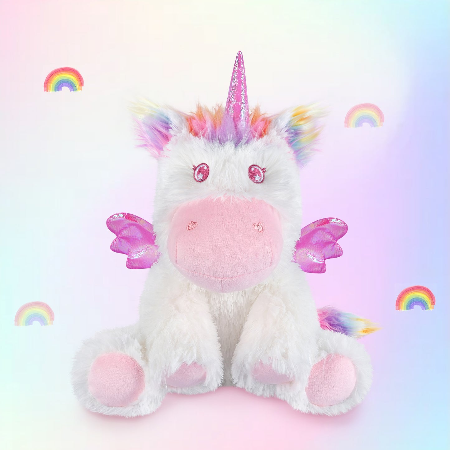 Rainbow Unicorn Plush, Warmable & Coolable Stuffed Animal, Lavender Scented Heating Pad for Relaxation, Cute Unicorn Gifts for Kids & Adults