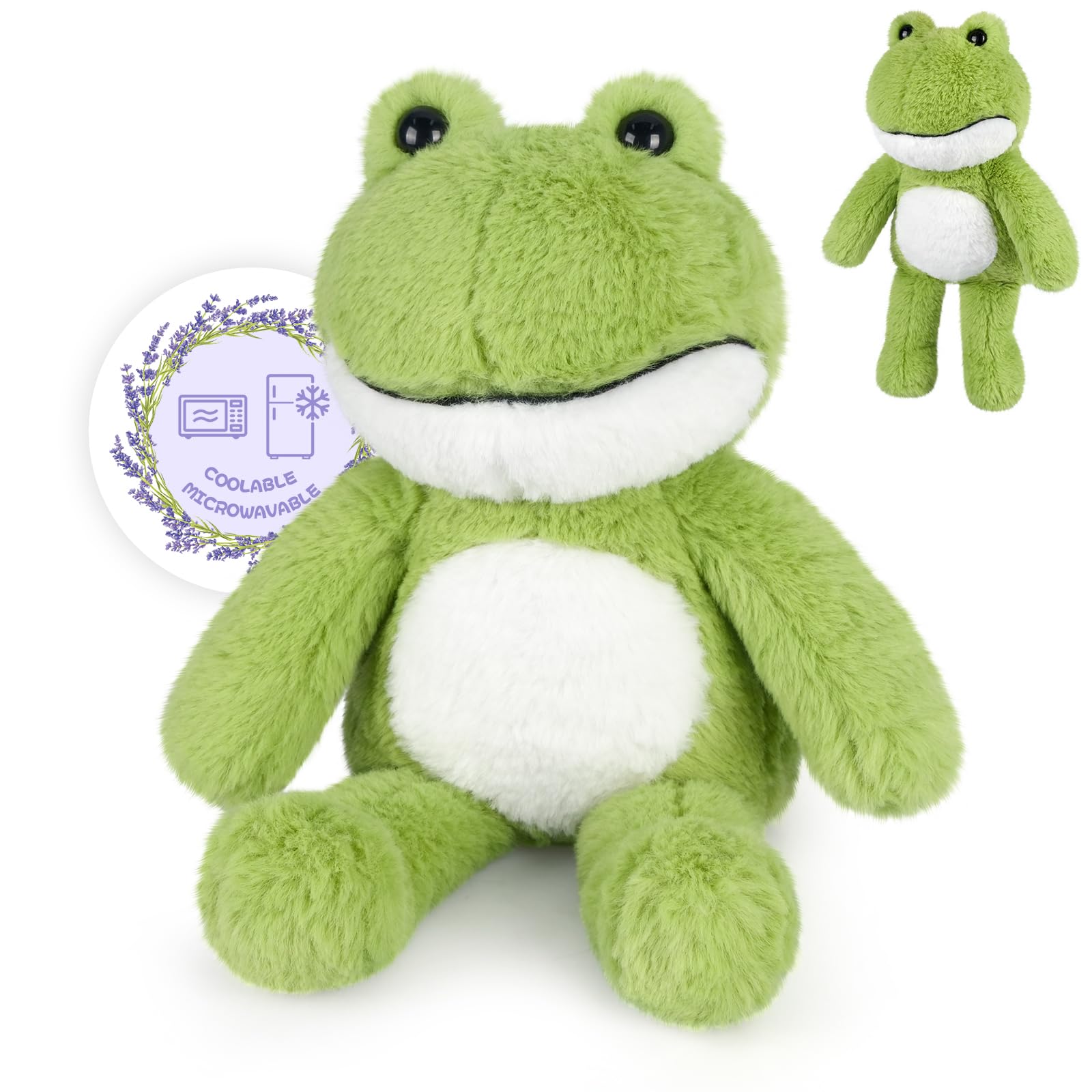 SuzziPals Heatable & Coolable Frog Stuffed Animal, Microwave Heating P ...