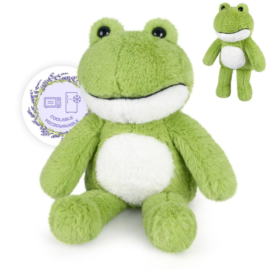 SuzziPals Heatable & Coolable Frog Stuffed Animal, Microwave Heating Pad Plushies for Soothing & Relaxation, Stuffed Frog Plush Toys for Stress Relief, Cute Frogs for Kids & Adults