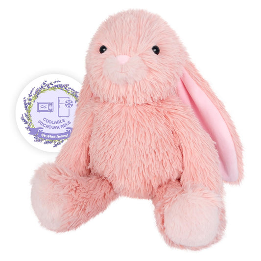 SuzziPals Heatable & Coolable Pink Bunny Stuffed Animal Heating Pad for Soothing & Relaxation, Lavender Pink Bunny Plush for Discomfort, Rabbit Stuffed Animals for Kids, Bunny Plushies Gifts
