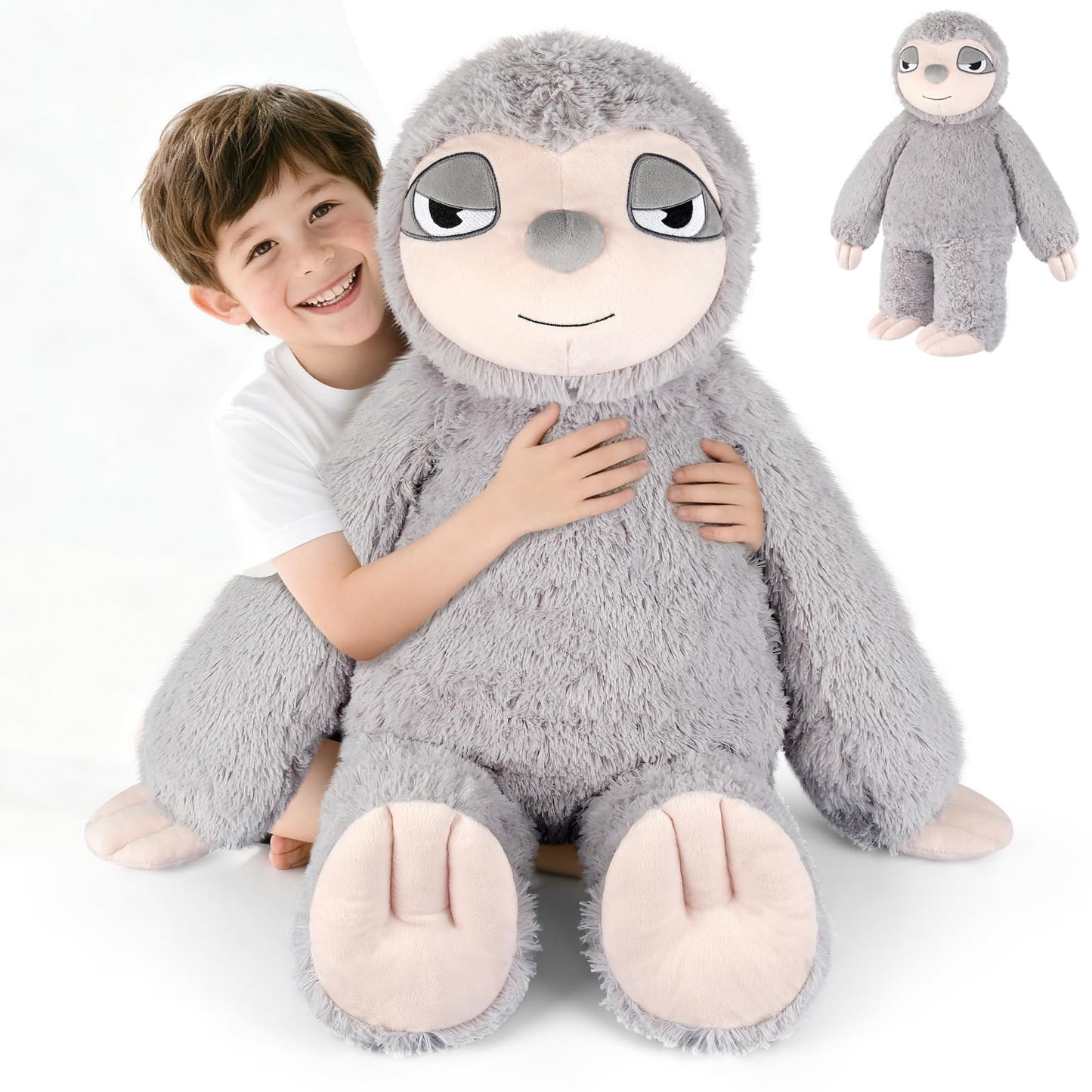 SuzziPals Huge Sloth Stuffed Animal 30", Jumbo Soft Sloth Stuffed Animals, Big Plushies for Stress Relief & Sleep Aid, Cuddly Giant Plush Gifts for Kids Adults