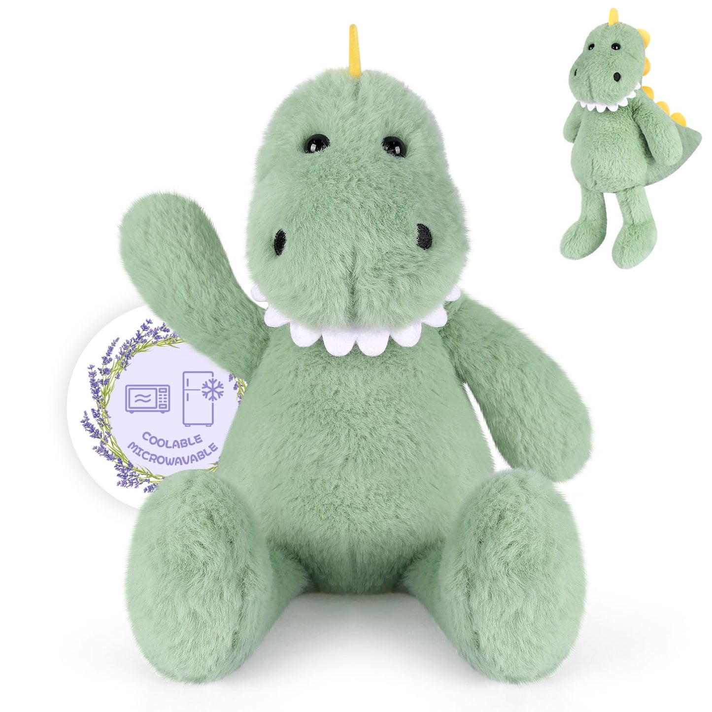 SuzziPals Heatable & Coolable T rex Plush, Microwavable Stuffed Animals Heating Pad for Period DIscomfort, Lavender Scented Dinosaur Stuffed Animal for Warm & Comfort, Plush Toys Gift for Kids