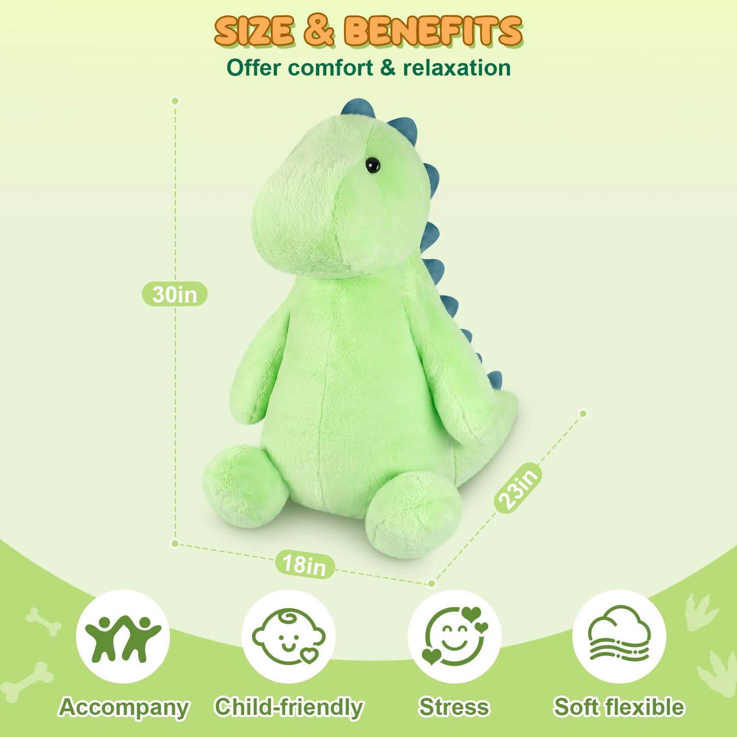 SuzziPals Giant T rex Plush Toys 30", Jumbo Soft Dinosaur Stuffed Animals, Giant Stuffed Animal Dinosaur Toys for Stress Relief & Sleep Aid, Huge Cuddly T rex Plushies Gift for Kids Adults