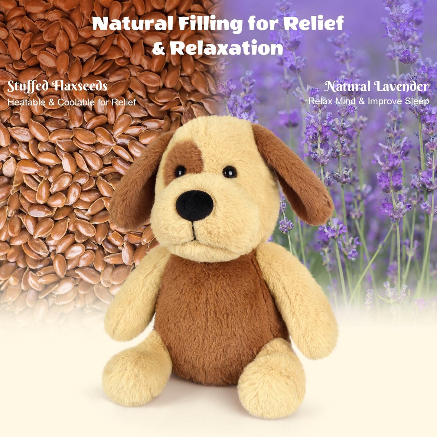 SuzziPals Heatable & Coolable Beagle Dog Stuffed Animals, Heating Pad Microwavable for Soothing & Relaxation, Lavender Scented Stuffed Beagle Plush for Stress Relief, Dog Plushie Gifts for Kids Women