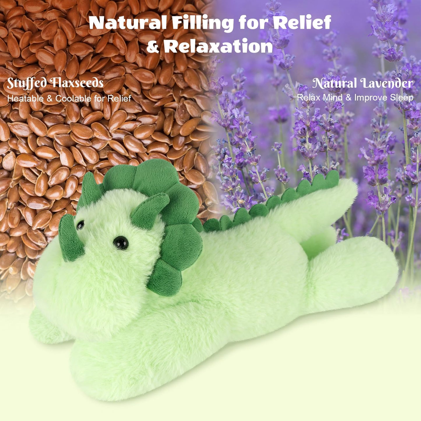 SuzziPals Heatable & Coolable Triceratops Plush, Microwavable Stuffed Animals Heating Pad for Period DIscomfort, Lavender Scented Dinosaur Stuffed Animal for Warm & Comfort, Plush Toys Gift for Kids