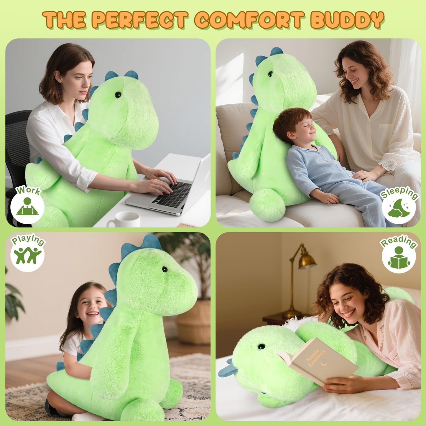 SuzziPals Giant T rex Plush Toys 30", Jumbo Soft Dinosaur Stuffed Animals, Giant Stuffed Animal Dinosaur Toys for Stress Relief & Sleep Aid, Huge Cuddly T rex Plushies Gift for Kids Adults