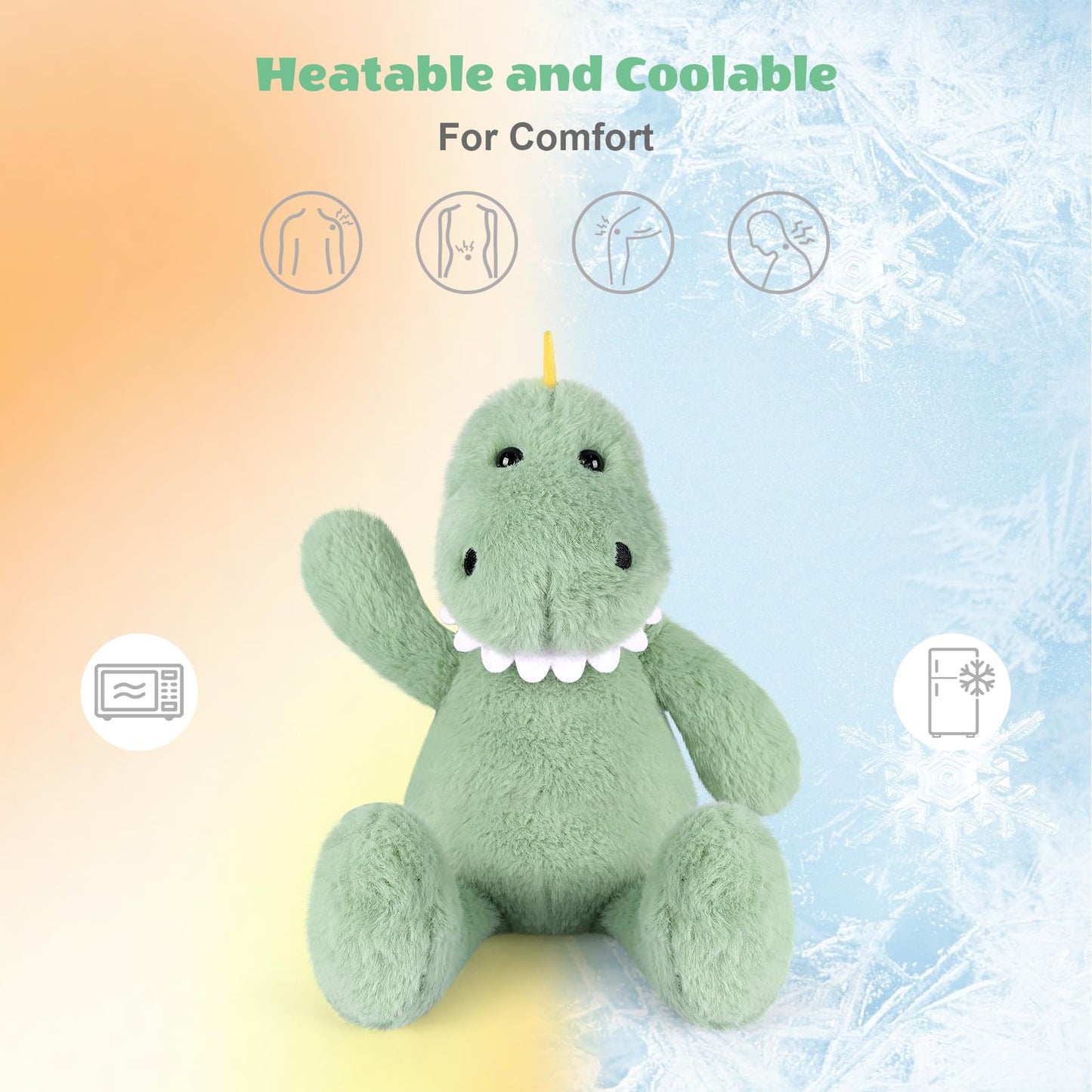 SuzziPals Heatable & Coolable T rex Plush, Microwavable Stuffed Animals Heating Pad for Period DIscomfort, Lavender Scented Dinosaur Stuffed Animal for Warm & Comfort, Plush Toys Gift for Kids