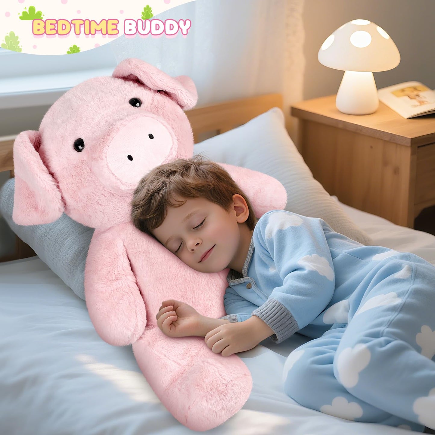 SuzziPals Giant Pink Pig Stuffed Animal 30", Jumbo Soft Giant Stuffed Animal, Big Pigs Cute Plush Toys Hugging Pillow for Stress Relief & Sleep Aid, Huge Cuddly Pig Plush Gift for Kids Adults