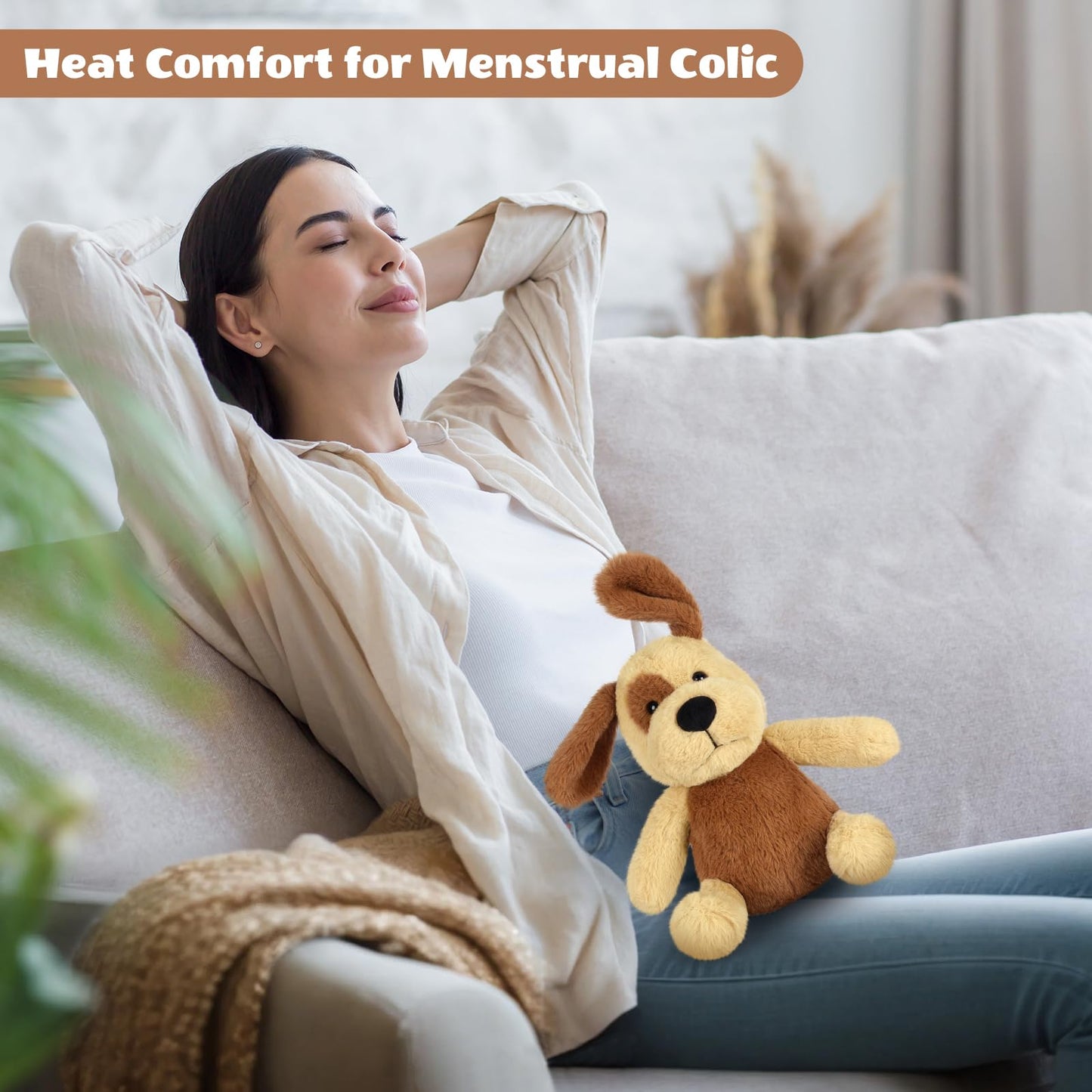 SuzziPals Heatable & Coolable Beagle Dog Stuffed Animals, Heating Pad Microwavable for Soothing & Relaxation, Lavender Scented Stuffed Beagle Plush for Stress Relief, Dog Plushie Gifts for Kids Women