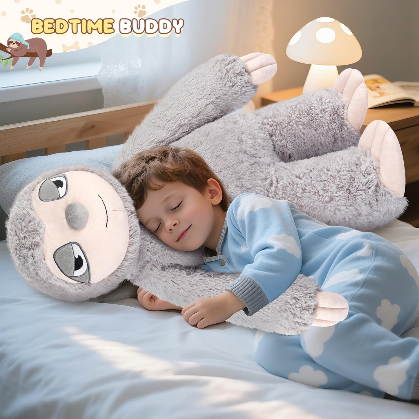 SuzziPals Huge Sloth Stuffed Animal 30", Jumbo Soft Sloth Stuffed Animals, Big Plushies for Stress Relief & Sleep Aid, Cuddly Giant Plush Gifts for Kids Adults