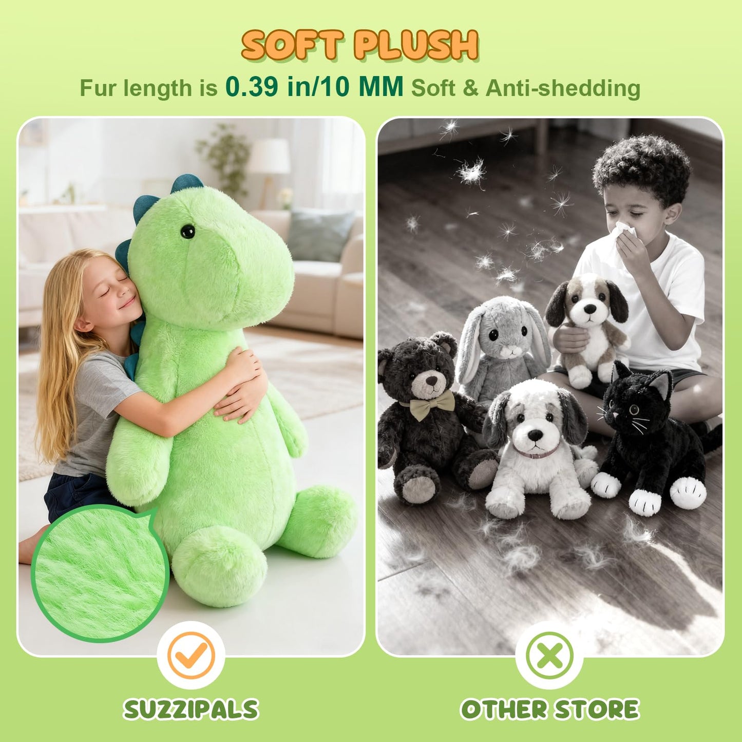 SuzziPals Giant T rex Plush Toys 30", Jumbo Soft Dinosaur Stuffed Animals, Giant Stuffed Animal Dinosaur Toys for Stress Relief & Sleep Aid, Huge Cuddly T rex Plushies Gift for Kids Adults