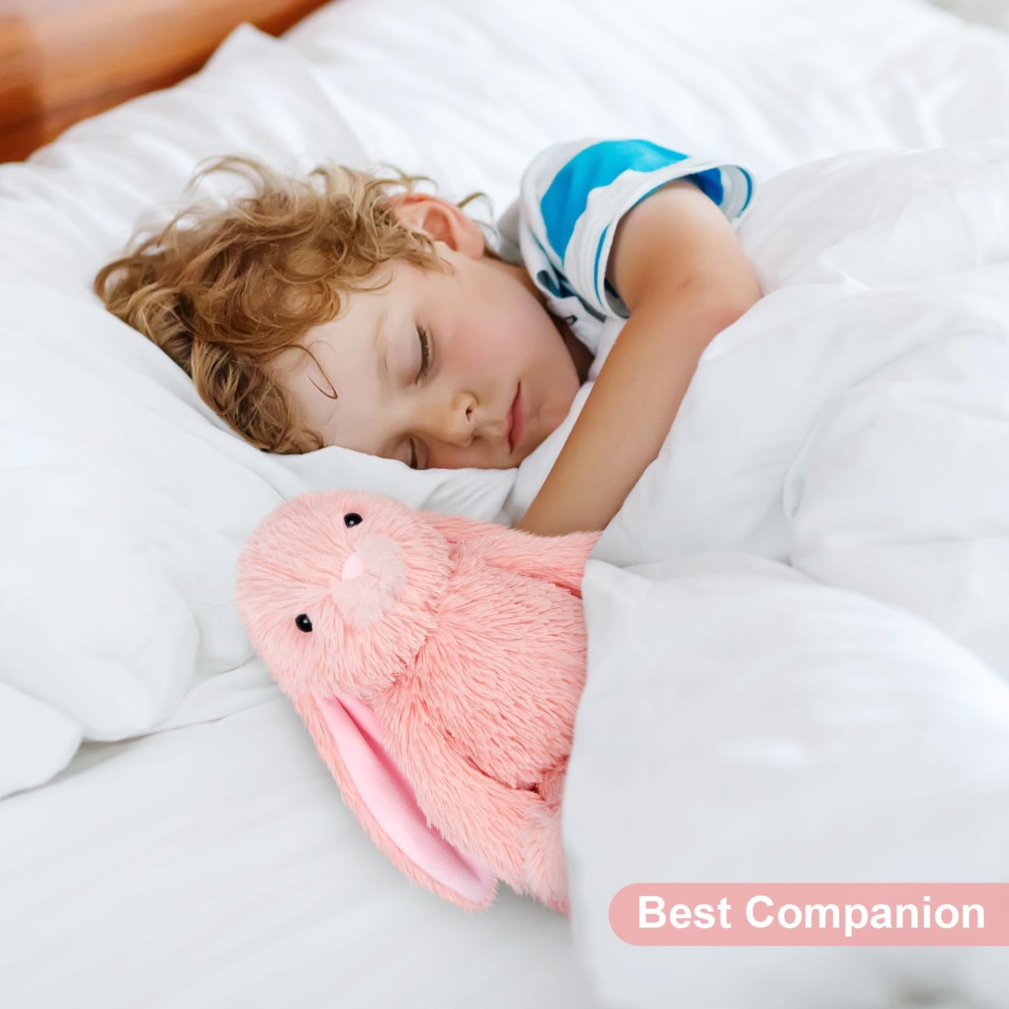 SuzziPals Heatable & Coolable Pink Bunny Stuffed Animal Heating Pad for Soothing & Relaxation, Lavender Pink Bunny Plush for Discomfort, Rabbit Stuffed Animals for Kids, Bunny Plushies Gifts