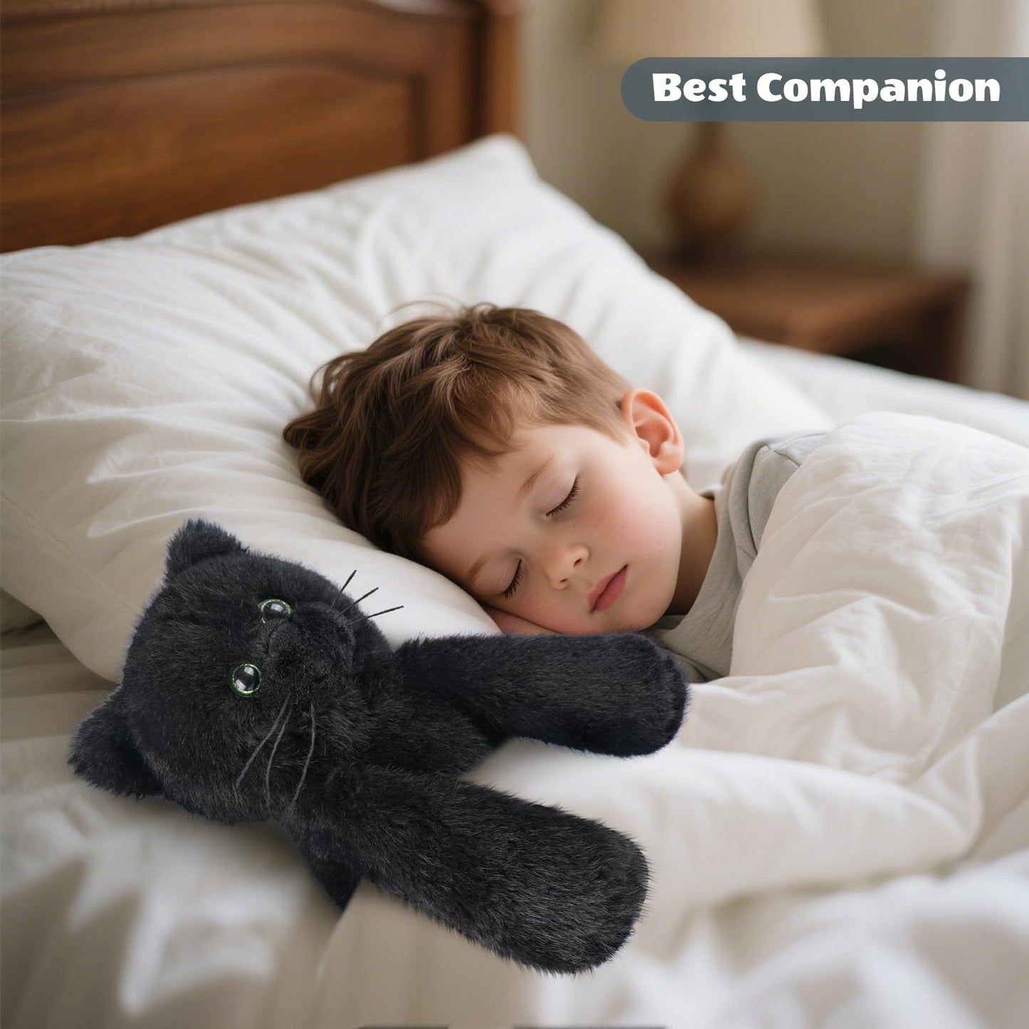 SuzziPals Heatable & Coolable Black Cats Stuffed Animals, Microwave Heating Pad Animal for Discomfort, Black Cats Plush for Companion, Cat Plushies Lavender Stuffed Animal, Stuffed Cat Toys Gift