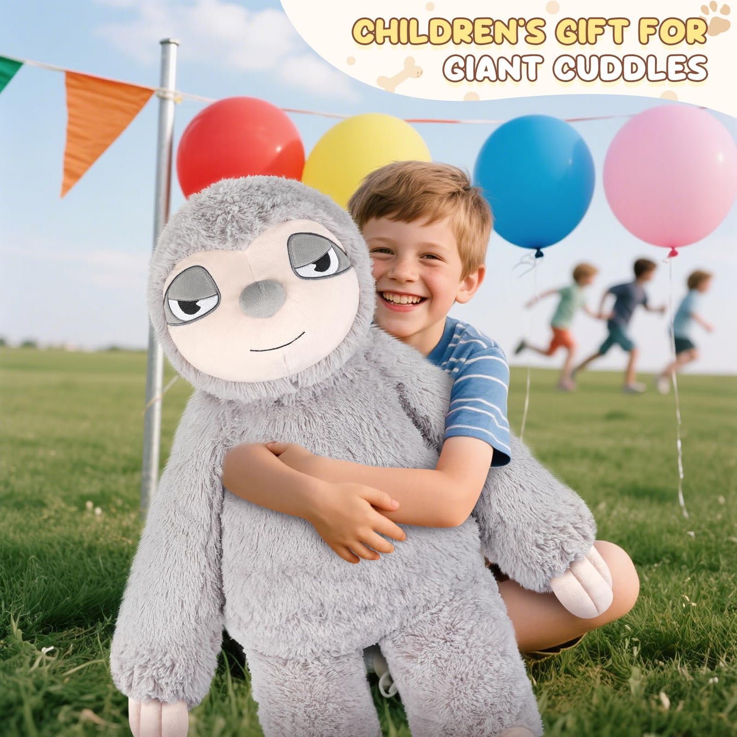 SuzziPals Huge Sloth Stuffed Animal 30", Jumbo Soft Sloth Stuffed Animals, Big Plushies for Stress Relief & Sleep Aid, Cuddly Giant Plush Gifts for Kids Adults