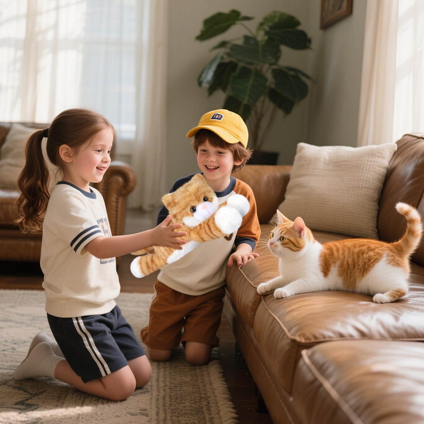 SuzziPals Heatable & Coolable Orange Cats Stuffed Animals, Microwave Heating Pad Animals for Discomfort, Orange Cats Cute Stuff for Companion, Lavender Stuffed Animals, Plush Toys Gifts