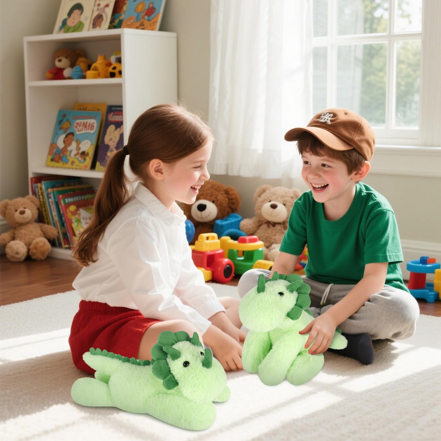 SuzziPals Heatable & Coolable Triceratops Plush, Microwavable Stuffed Animals Heating Pad for Period DIscomfort, Lavender Scented Dinosaur Stuffed Animal for Warm & Comfort, Plush Toys Gift for Kids