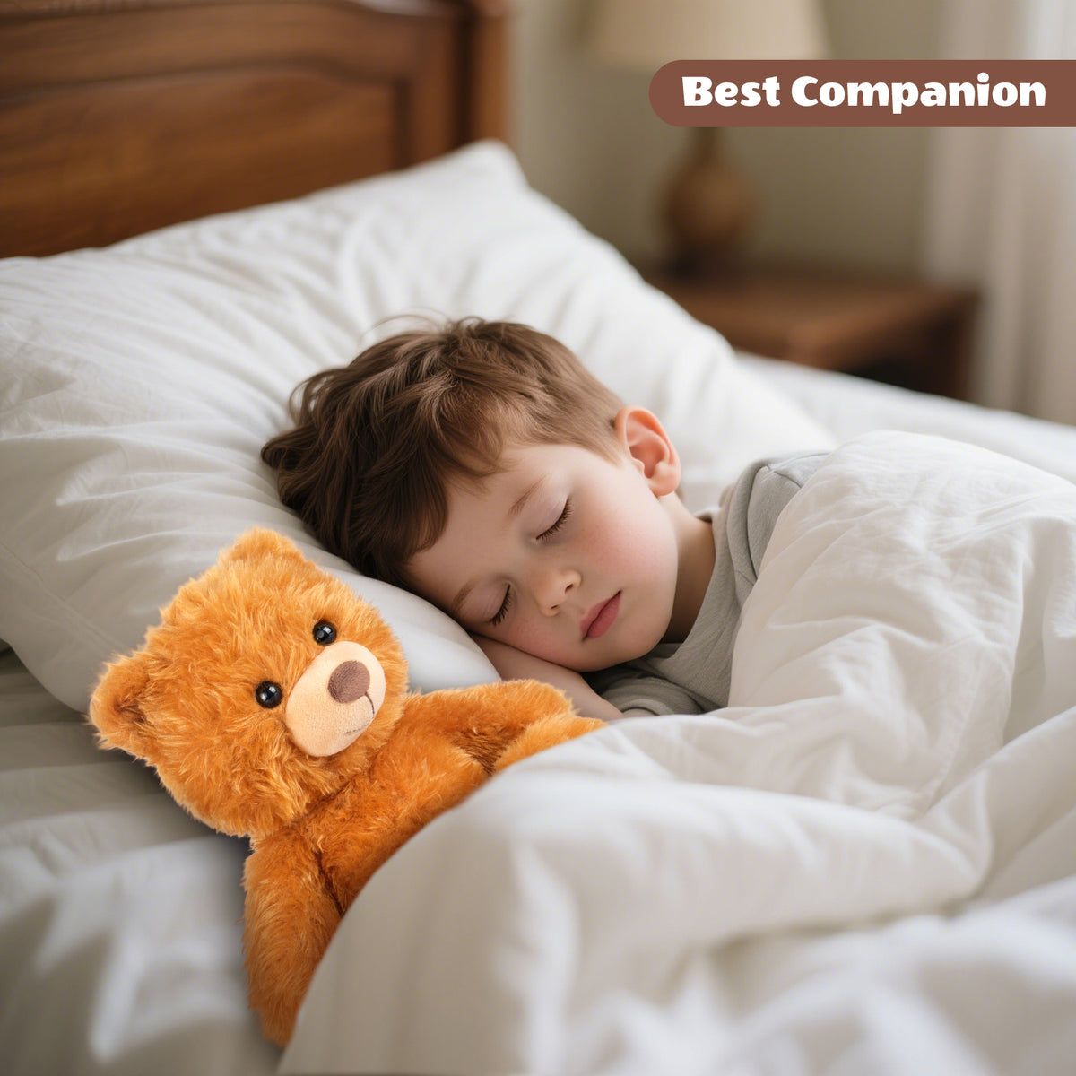 SuzziPals Heatable & Coolable Orange Teddy Bear Stuffed Animal, Microwavable Stuffed Animal Heating Pad for Period Cramps, Teddy Bear Plush Toy for Warmth & Comfort, Bear Gifts for Girls Boys Adults